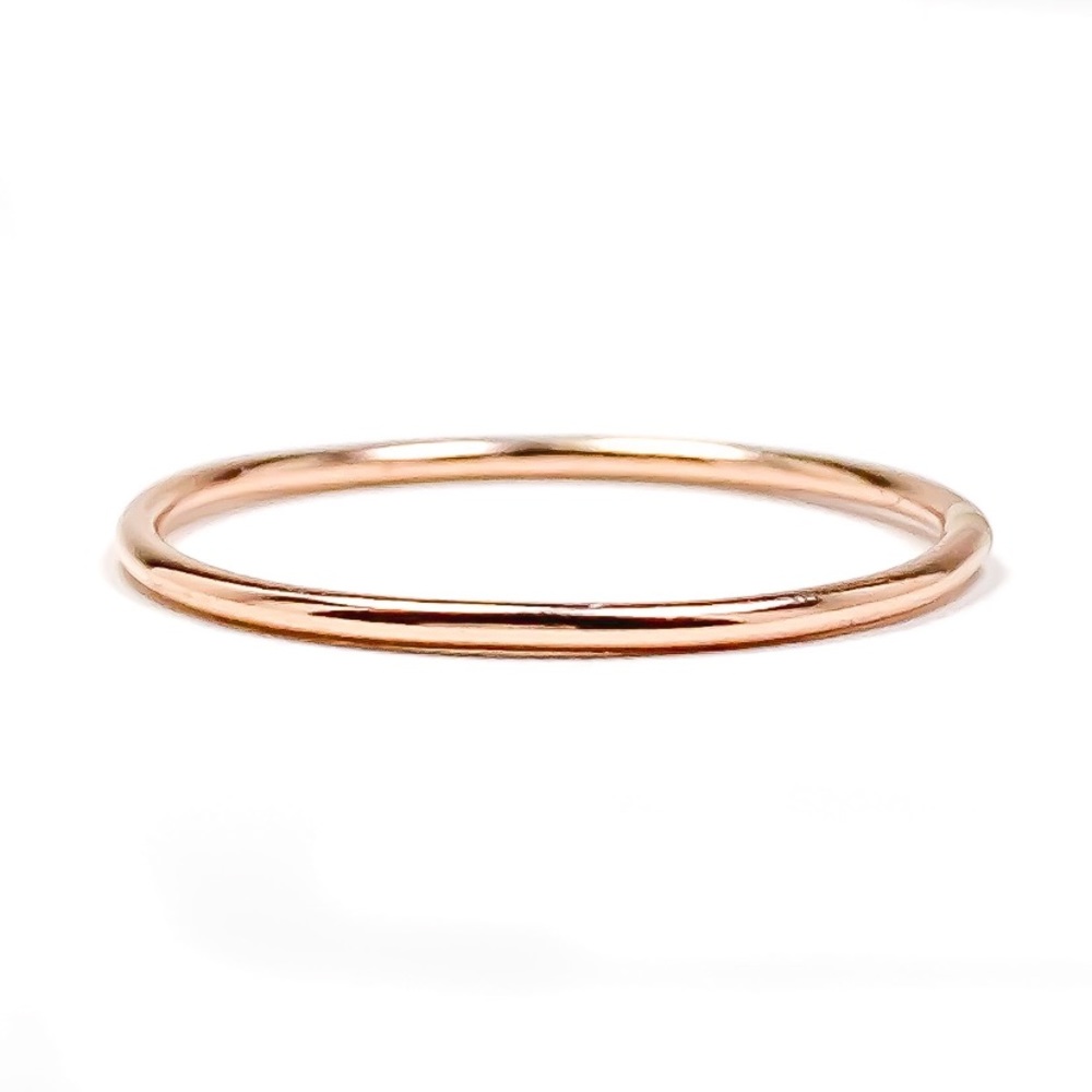 1.2mm- 14k Rose Gold filled Smooth finish ring band, dainty everyday ring